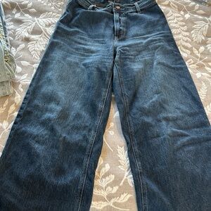 Dark Blue Wide-Leg Jeans